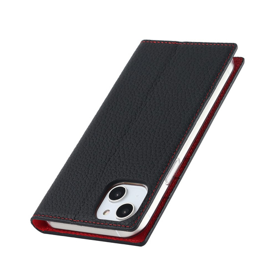 Flip case for iPhone 15, Litchi Skin Grain, black