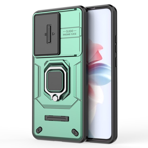Case for Oppo Reno 11F 5G, KickStand Camera Lens, green