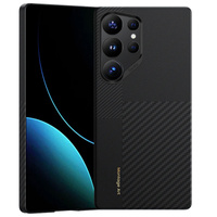 BENKS Kevlar Case for Samsung Galaxy S25 Ultra, for MagSafe, Carbon Fiber, black
