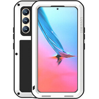 Love Mei Case for Samsung Galaxy S22, armored with glass, white