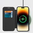 Flip case for iPhone 14 Pro, RFID Wallet MagSafe CamShield, black