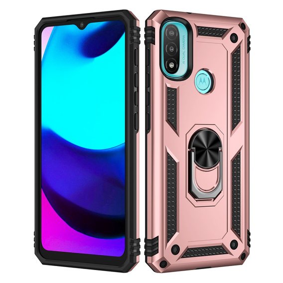 Armor Case for Motorola Moto E20/E30/E40, Nox Case Ring, pink rose gold