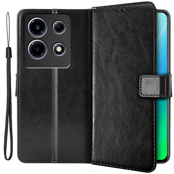 Flip case for Infinix Note 30 VIP, Crazy Horse Wallet, black