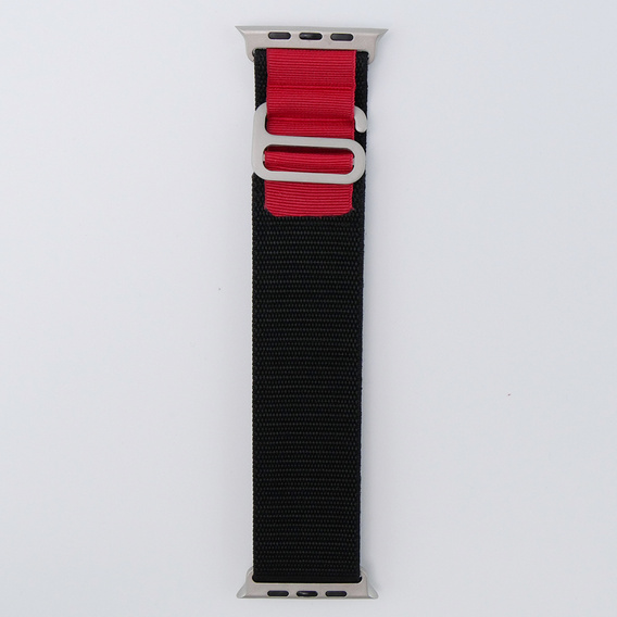 Nylon Strap for Apple Watch 1/2/3/4/5/6/7/8/SE/ULTRA 42/44/45/49mm, Black / Red