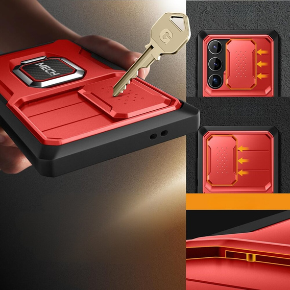 Case for Samsung Galaxy S24 Ultra, Tongate MECH, red