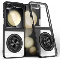 Case for Samsung Galaxy Z Flip7 FE / Z Flip6, Corners Dropproof, for MagSafe, transparent / black