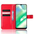 Flip case for Realme C33, Crazy Horse Wallet, red