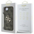 GUESS Case for iPhone 16E, 4G Big Metal Logo, brown