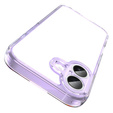 Case for iPhone 17, with camera cover, transparent with purple sides
