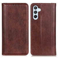 Case for Samsung Galaxy A35 5G, Wallet Litchi Leather, brown