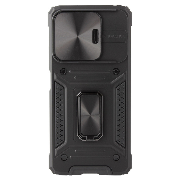 Armored Case for Xiaomi Redmi Note 13 5G, CamShield Slide, black + Tempered Glass 9H