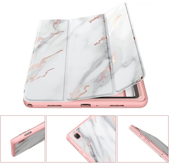 Case for Samsung Galaxy Tab A7, Suritch Full Body Basic Marble, pink