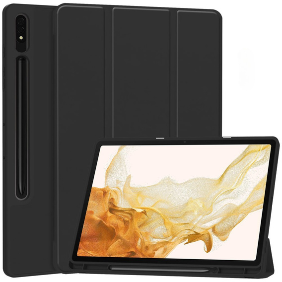 Case for Samsung Galaxy Tab S10+ Plus, Smartcase with stylus space, black