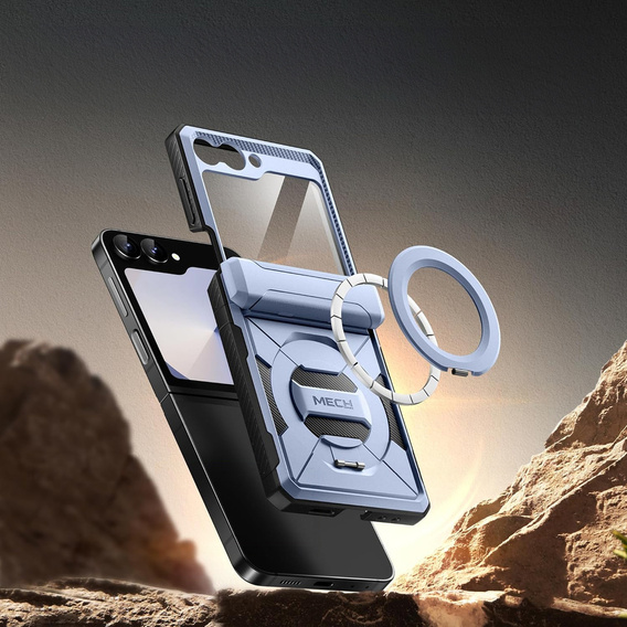 Tongate MECH case with MagSafe for Samsung Galaxy Z Flip7 FE / Z Flip6, blue