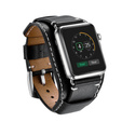 Leather Strap for Apple Watch 1/2/3/4/5/6/7/8/SE/Ultra 42/44/45/49mm, Black.