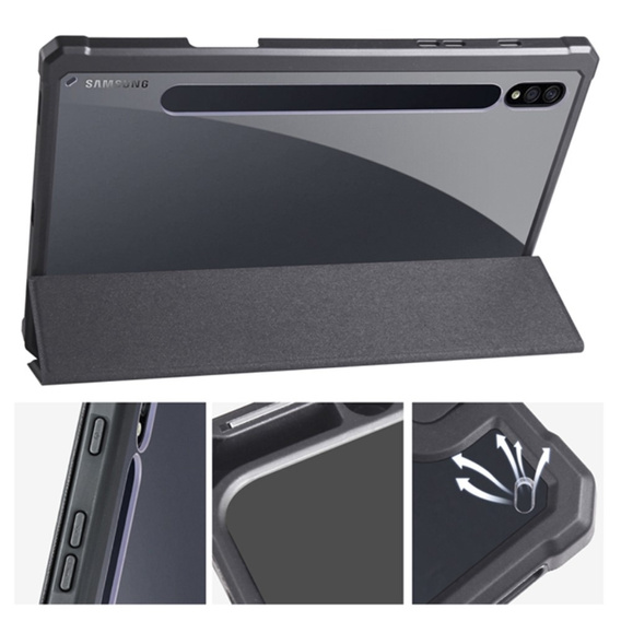 Case for Samsung Galaxy Tab S7 Plus / Tab S7 FE, Smartcase Hybrid, with stylus space, black