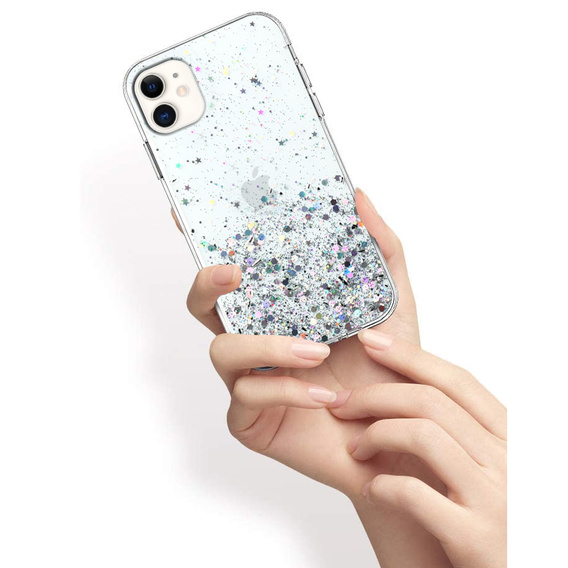 Case for iPhone 11, Glittery, transparent