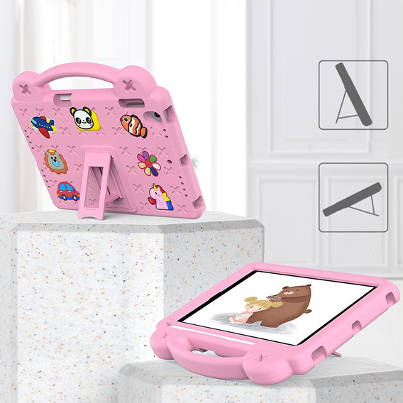 Children's case for iPad 9.7" 2018/2017 (6/5 gen.) / Pro 9.7" 2016, Cute Patterns, with stand, pink