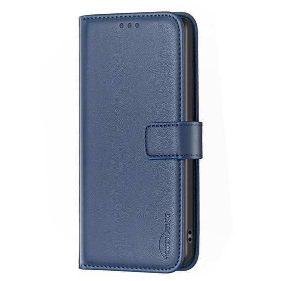 Flip case for Samsung Galaxy A25 5G, BINFEN Wallet, blue + 9H glass