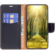 Flip case for Samsung Galaxy A55 5G, Wallet Litchi Leather, black