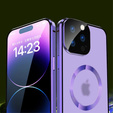 Magnetic Dual Glass MagSafe case for iPhone 15 Pro Max, purple