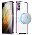 Camera Protection Case for Samsung Galaxy S21 FE 5G, CamShield MagSafe, transparent / purple