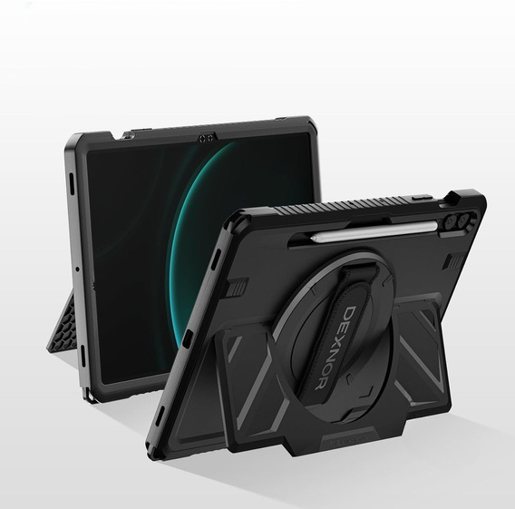 Dexnor 360° case with strap and stylus holder for Samsung Galaxy Tab S9 FE+