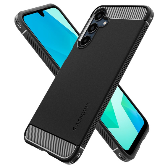 Spigen case for Samsung Galaxy A16 4G/ 5G, Rugged Armor MagSafe, black + Tempered Glass 9H