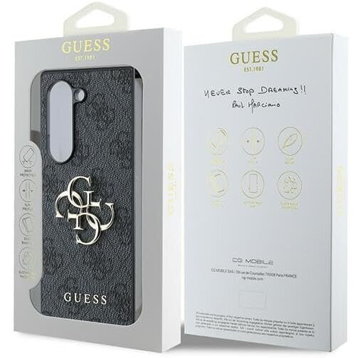 GUESS Case for Samsung Galaxy Z Fold6, 4G Big Metal Logo, black