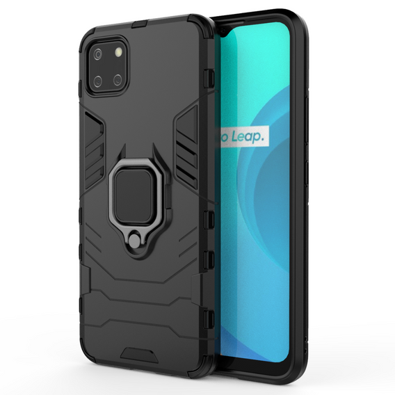 Case for Realme C11 2021, Kickstand Ring, black