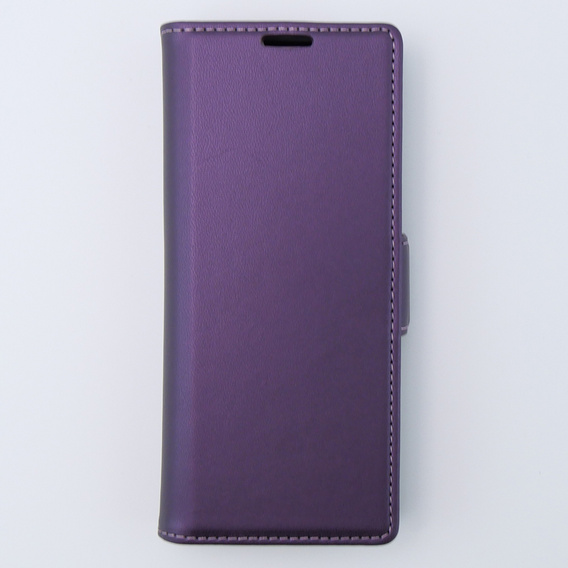 Case for Samsung Galaxy Z Fold 5 5G, ERBORD Glossy Litchi, wallet with flap, purple