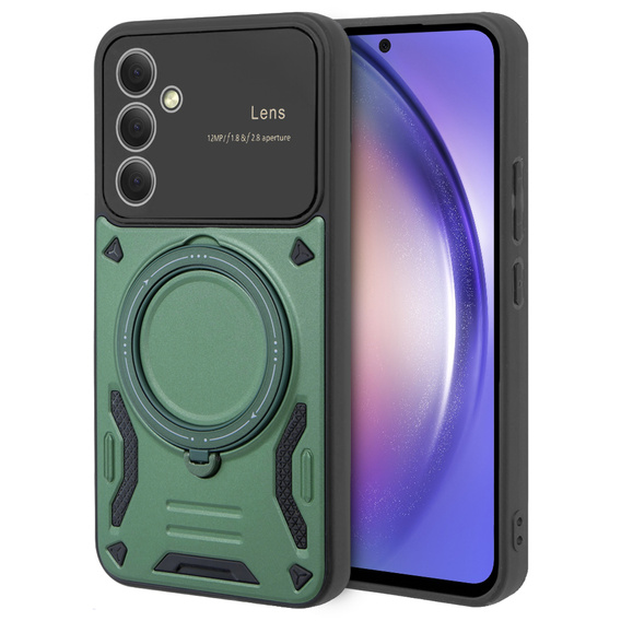 BENKS Kevlar Case for Samsung Galaxy A54 5G, for MagSafe, Carbon Fiber, green