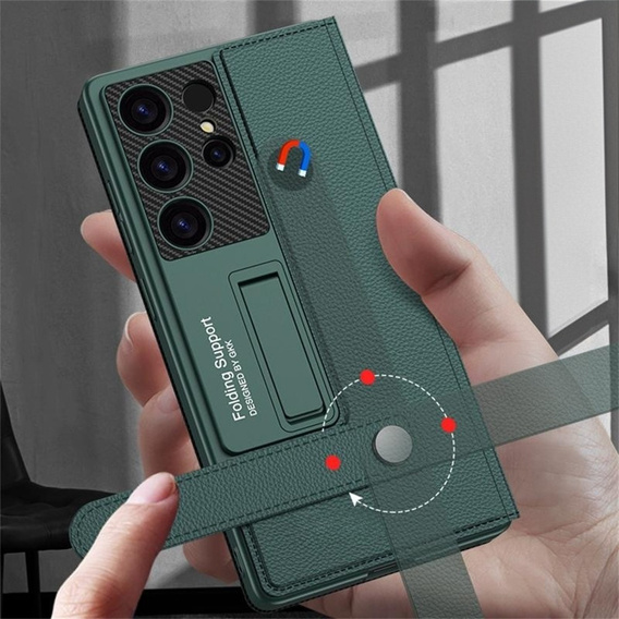 Flip case for Samsung Galaxy S25 Ultra, GKK Card Slot Wallet, green