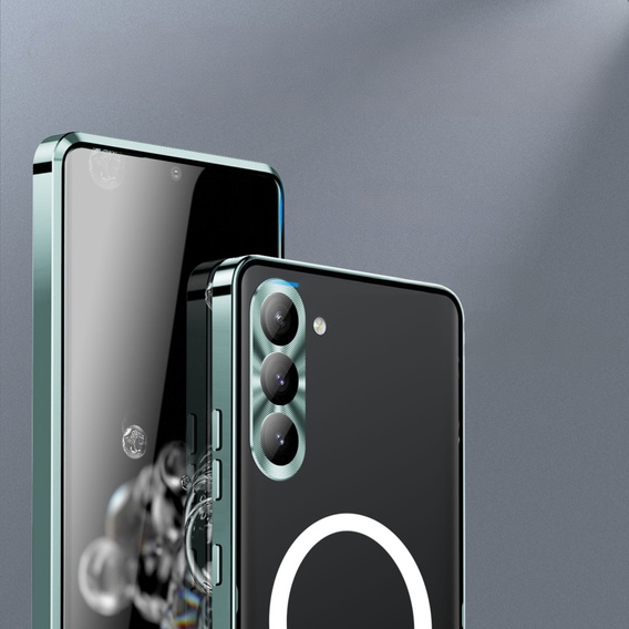 Camera Protection Case for Samsung Galaxy S24+ Plus, CamShield MagSafe, transparent / green