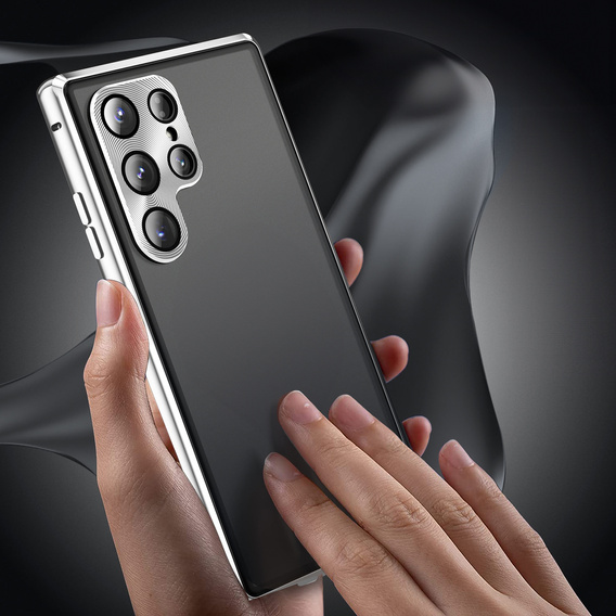 Case for Samsung Galaxy S24 Ultra, Privacy Dual Glass, silver