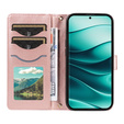 Flip case for Xiaomi Redmi Note 14 Pro 5G / Xiaomi Redmi Note 14 Pro+ 5G / Xiaomi Poco X7 5G, Rhombus Crossbody Leather, pink rose gold