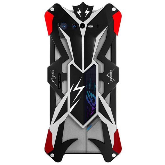 Armored case for Asus ROG Phone 7 5G, Aluminum Alloy, black / red