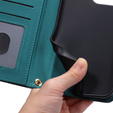 Flip case for Samsung Galaxy A55 5G, Rhombus Crossbody Leather, dark green