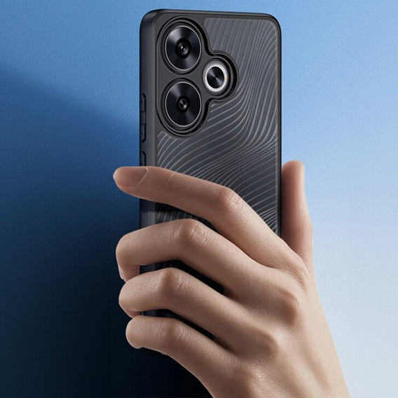 DuxDucis case for Xiaomi Poco F6, Aimo case, transparent / black