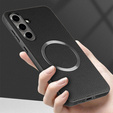 Case for Samsung Galaxy S24 FE, Leather Hybrid MagSafe, black