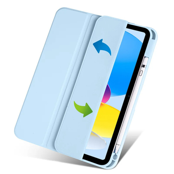 Case for iPad 10.9 2022 10 Gen, Smartcase Hybrid, with stylus space, blue