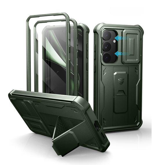 Armored case for Samsung Galaxy S25+ Plus, Dexnor Full Body (Two Frames), green