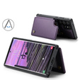CASEME flip case for Samsung Galaxy S25 Ultra, Litchi Wallet, purple