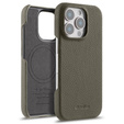 MELKCO case for iPhone 16 Pro, leather, grey