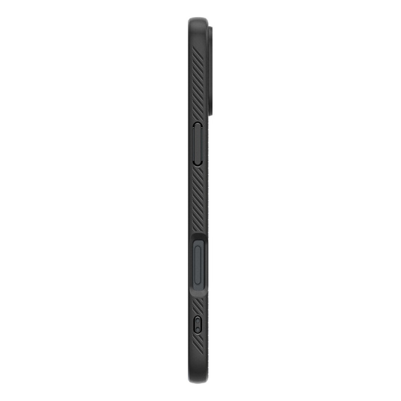 Spigen case for iPhone 16, Liquid Air, black + 9H Tempered Glass