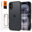 Spigen case for iPhone 16 Plus, Ultra Hybrid, black + 9H Tempered Glass