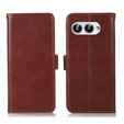 Flip case for T Phone 3 5G, Crazy Horse Wallet, brown
