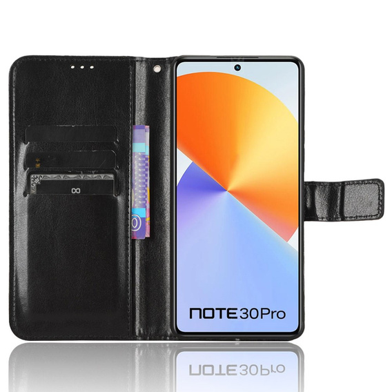 Flip case for Infinix Note 30 Pro 4G, Crazy Horse Wallet, black