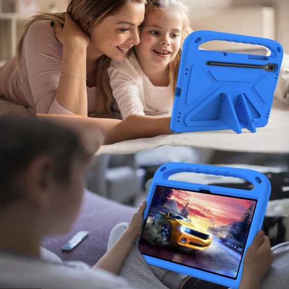 Children's case for Samsung Galaxy Tab S10 Lite / S10 FE / S9 FE, with handle, blue