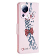 Flip case for Xiaomi 13 Lite, Wallet, giraffe, pink